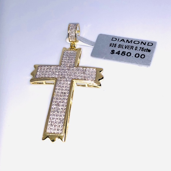 Real Genuine natural diamond cross pendant NOT FAKE! Verified seller! HUGE SALE! - Picture 5 of 11